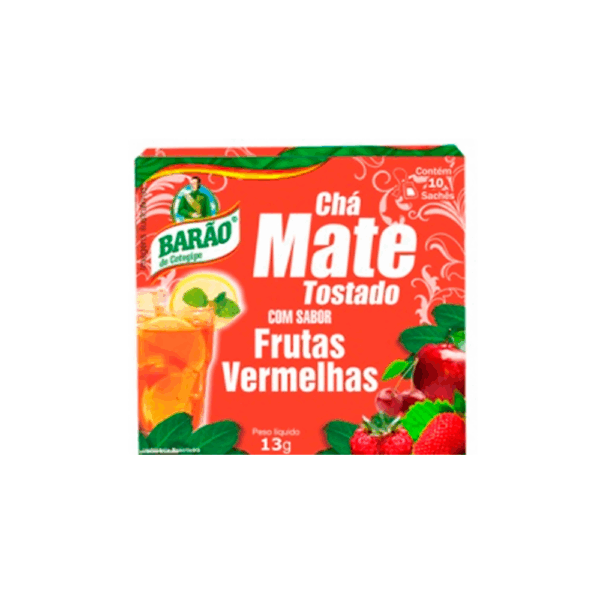 Barão | Chá Mate Tostado com Frutas Vermelhas 13g (10 sachês)