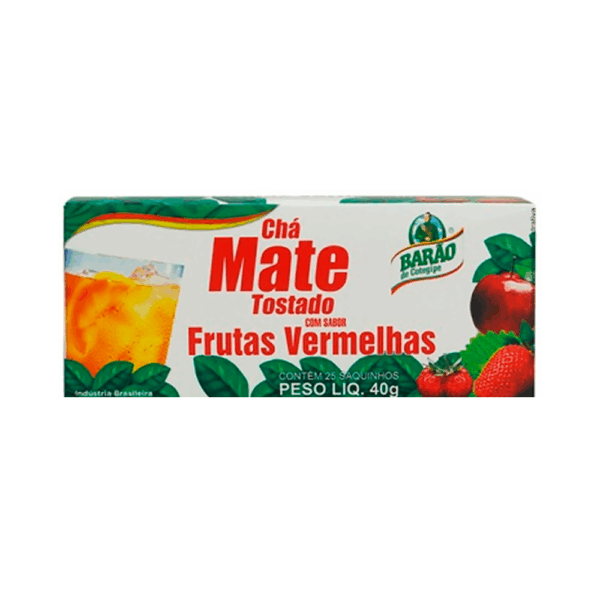 Barão | Chá Mate Tostado com Frutas Vermelhas 40g (25 sachês)